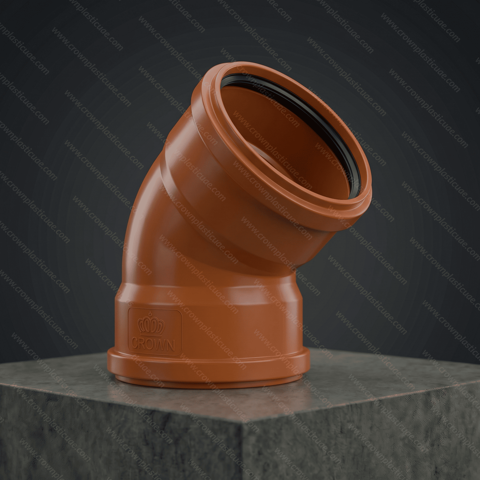 45° ELBOW WITH TWO RUBBER RINGS